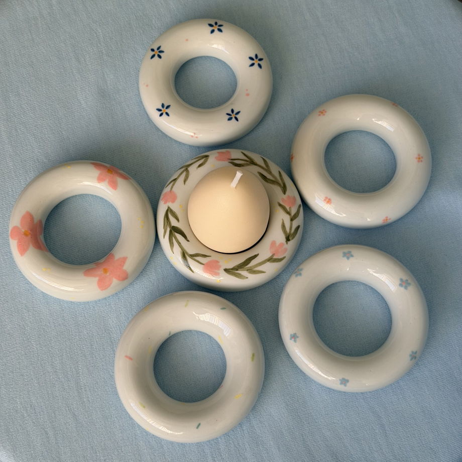 Подставка для яиц/свечей ручной работы с росписью