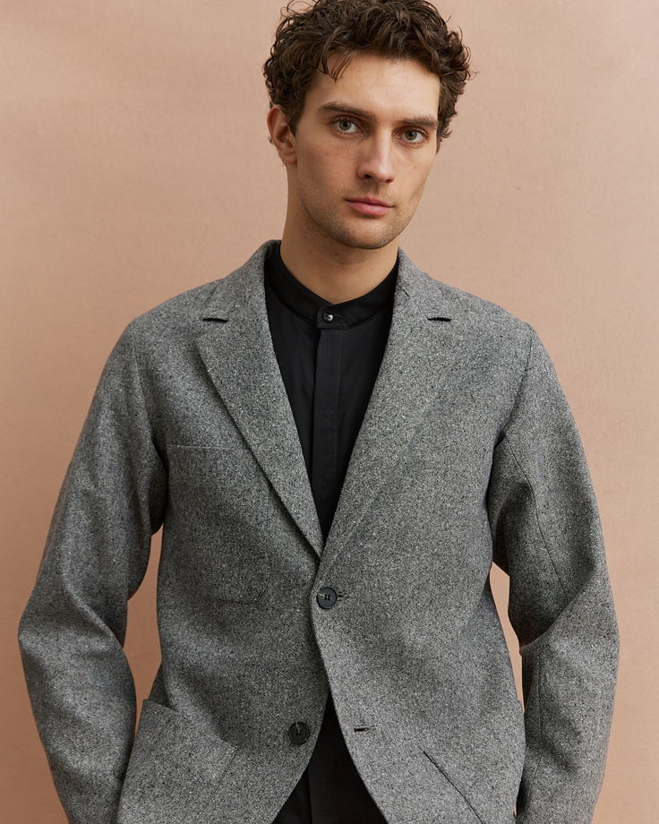 Пиджак №1 твидовый – серый