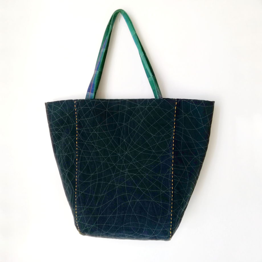 Текстильная сумка-тоут ручной работы с декором