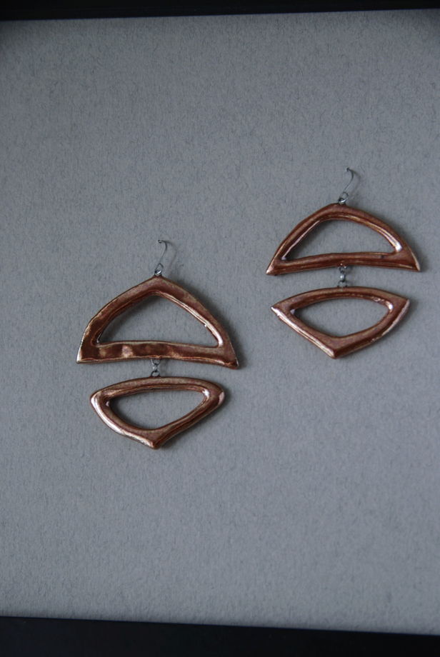 Керамические серьги ручной работы Роскошь