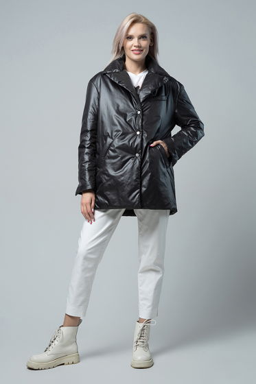 Куртка-пиджак женская утепленная черная YOI