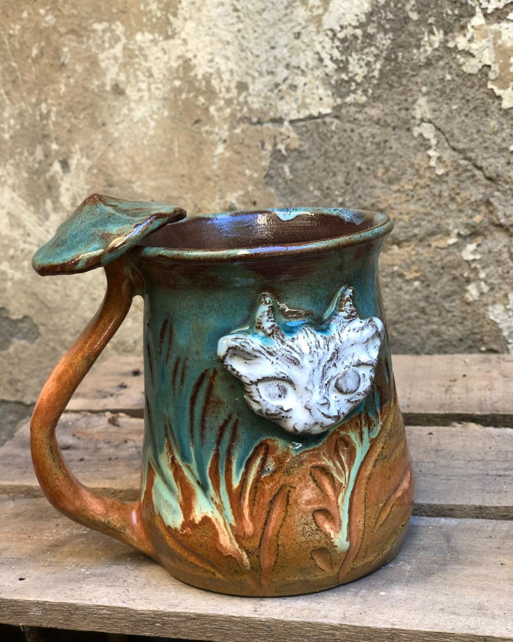 Чашка с лесным духом диким котом