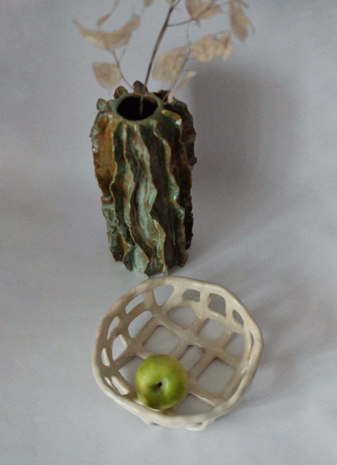 Ваза "Зеленый кактус" керамика