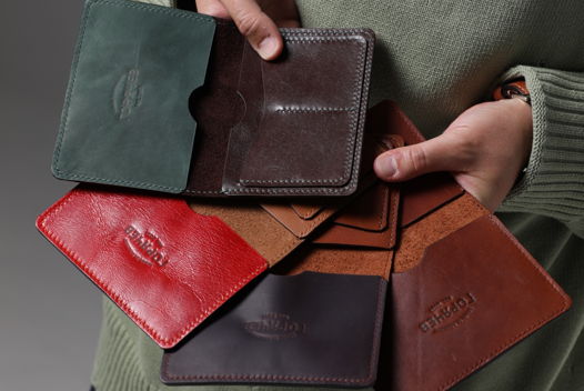 Кожаная обложка на паспорт «РУСЬ»