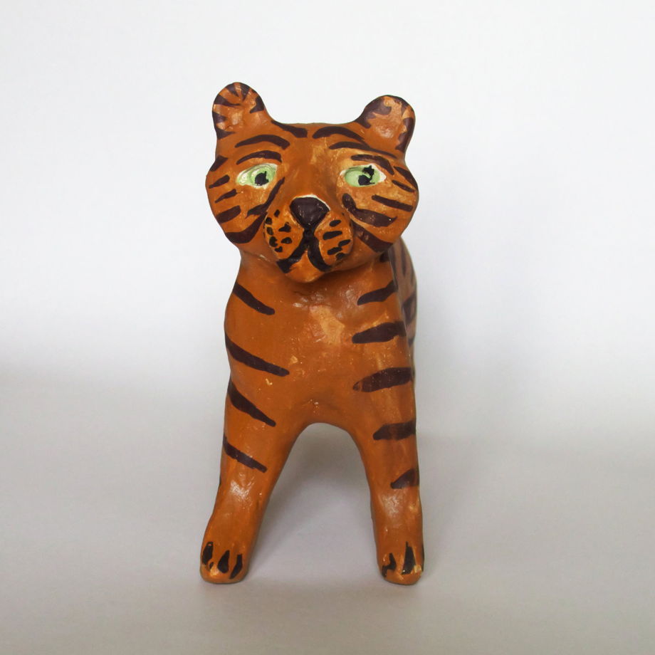 Керамическая скульптура, статуэтка "Тигр"