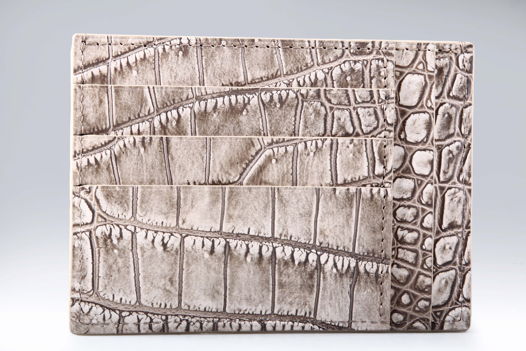 Держатель для карт (картхолдер) из кожи крокодила, ручная работа