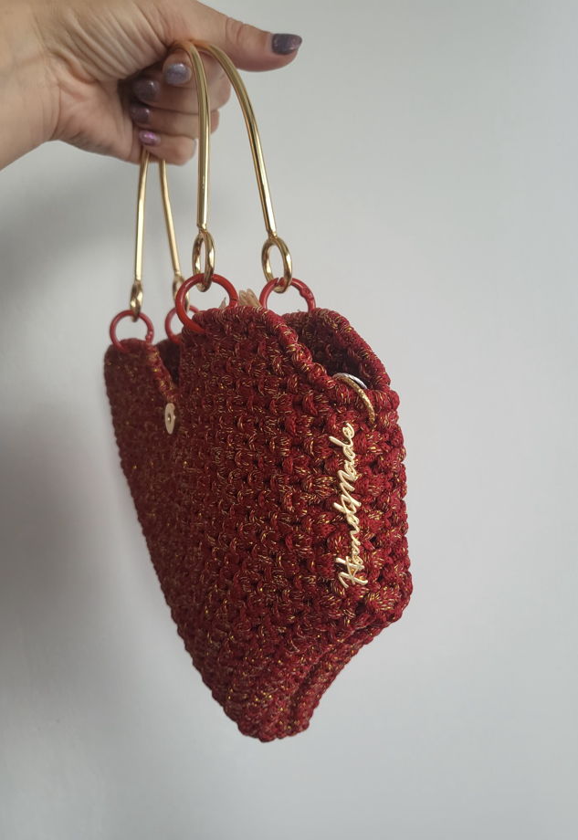 Сумка "Сердце" ручной работы (макраме)