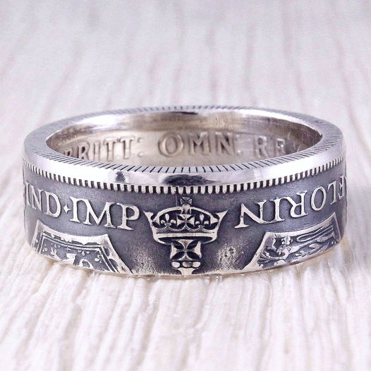 Серебряное кольцо из монеты (Великобритания) Флорин Георга V
