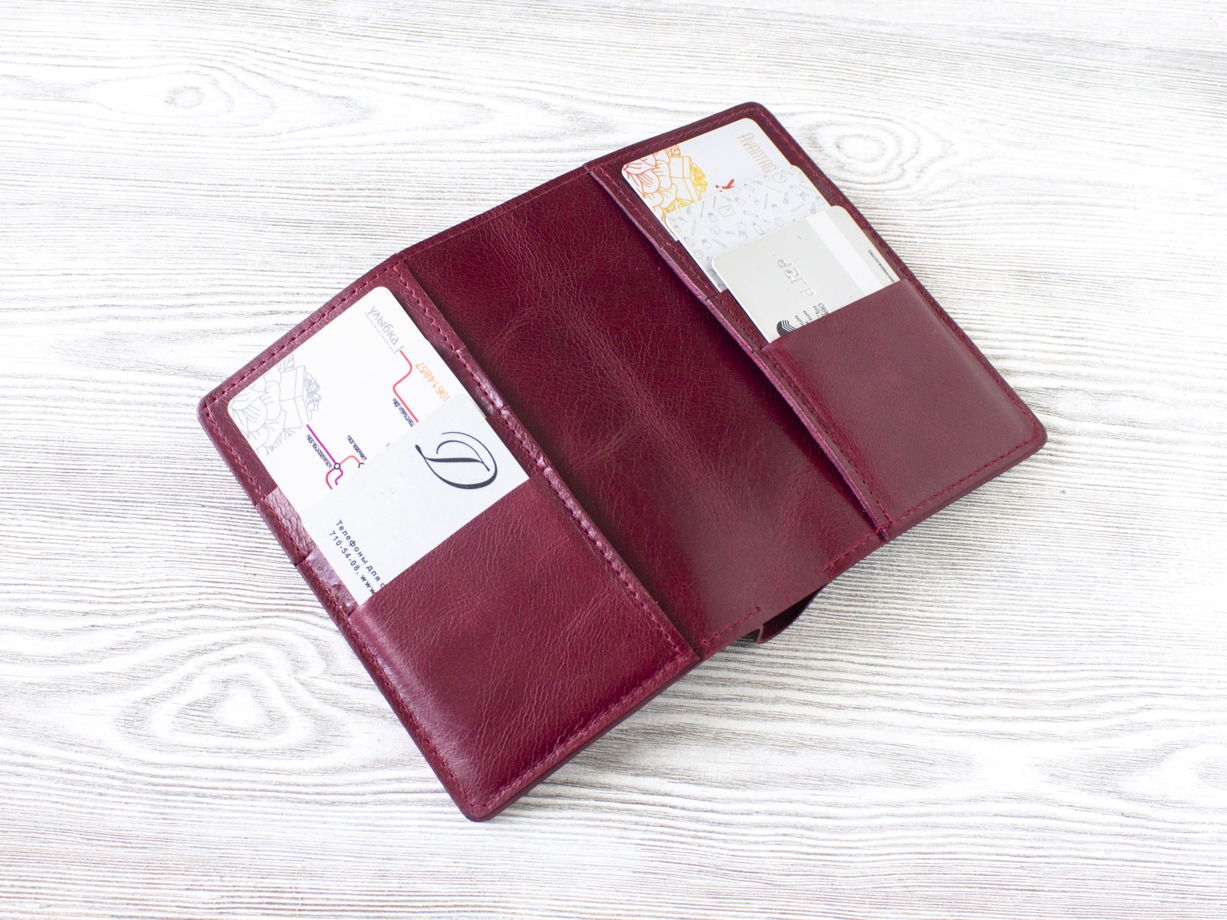 Портмоне из натуральной кожи для прав, СТС, банкнот, пластиковых карт, паспорта, страховки. VIRKUNEN