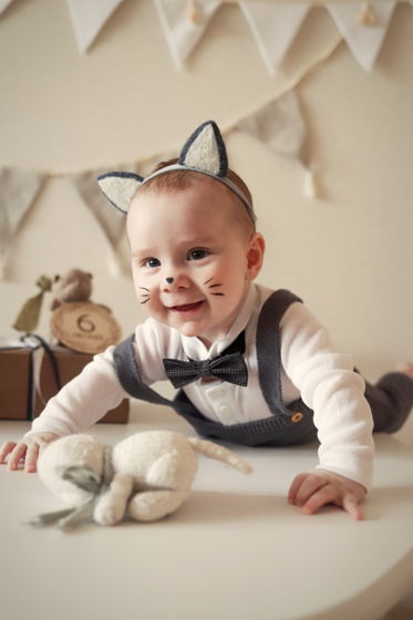 Аксессуар на голову: "Ушки котëнка" для детей валяные из мериноса