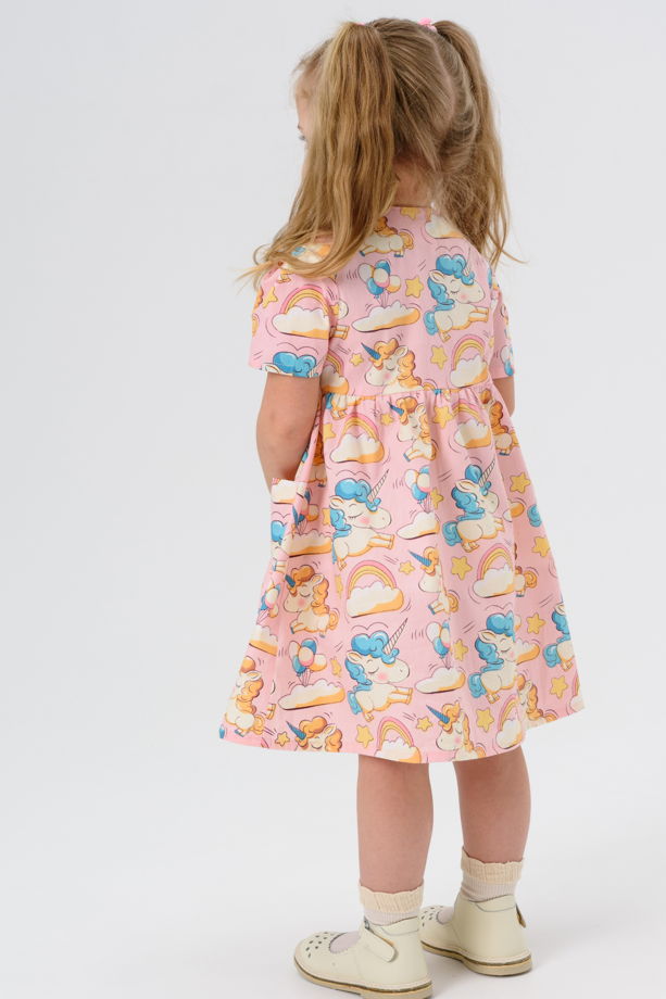 Платье для девочки из хлопка Единорожки