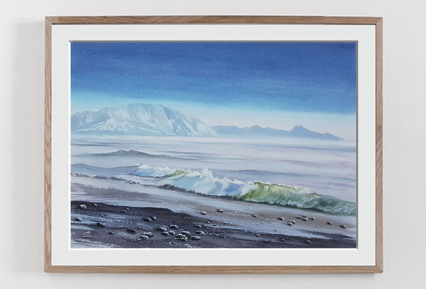 Акварельная картина "Морской пейзаж" (38 х 28 см)
