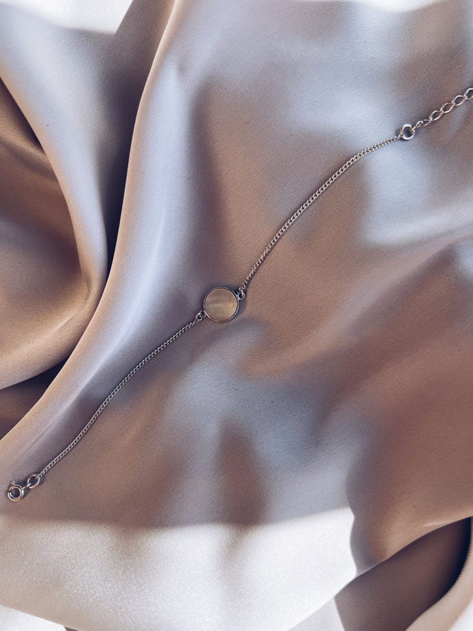 СЕРЕБРЯНЫЙ БРАСЛЕТ С ПЕРЛАМУТРОМ