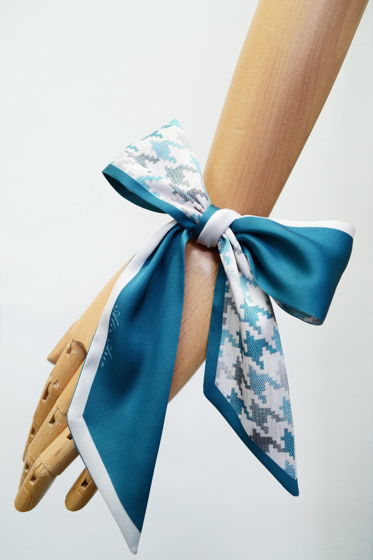 Лента твилли с принтом 'Гусиная лапка'