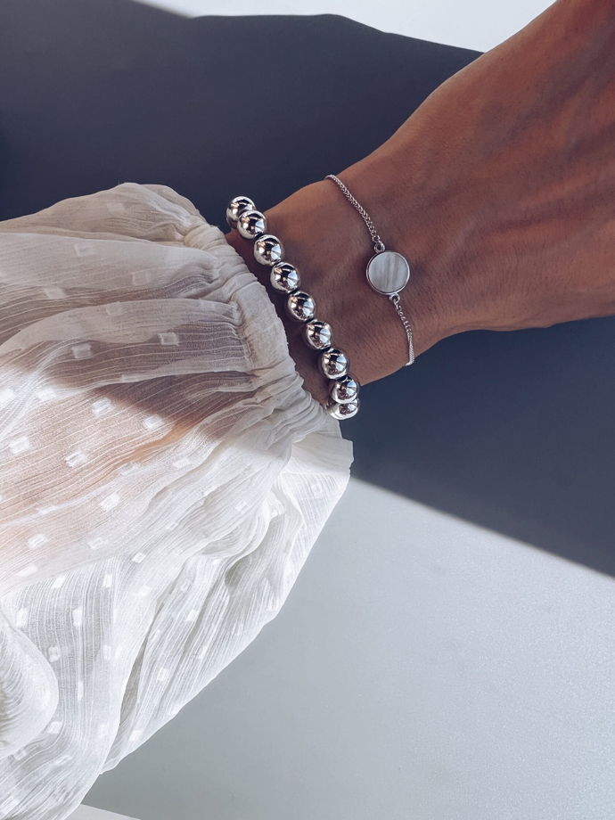 СЕРЕБРЯНЫЙ БРАСЛЕТ С ПЕРЛАМУТРОМ