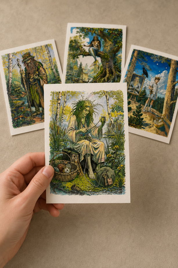 “Нью Лукоморье” – набор из 4 авторских открыток