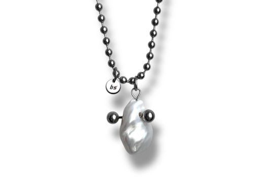 Pierced Pearl 02 натуральная большая жемчужина на стальной цепочке