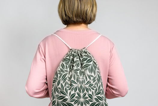 Рюкзак-мешок из льна "Ветки оливы"