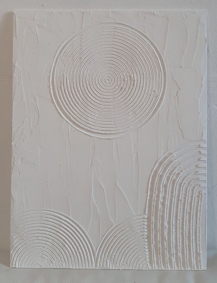 Картина Textures из акриловой пасты белая 30 х 40
