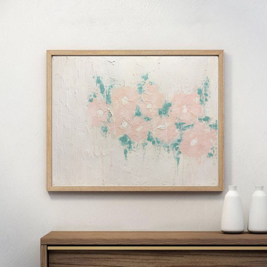 Картина абстрактная розовая Цветущий сад, 50*60 см