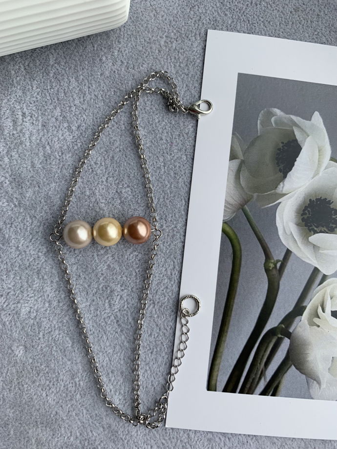 Браслет с жемчугом Майорка «Оттенки заката»