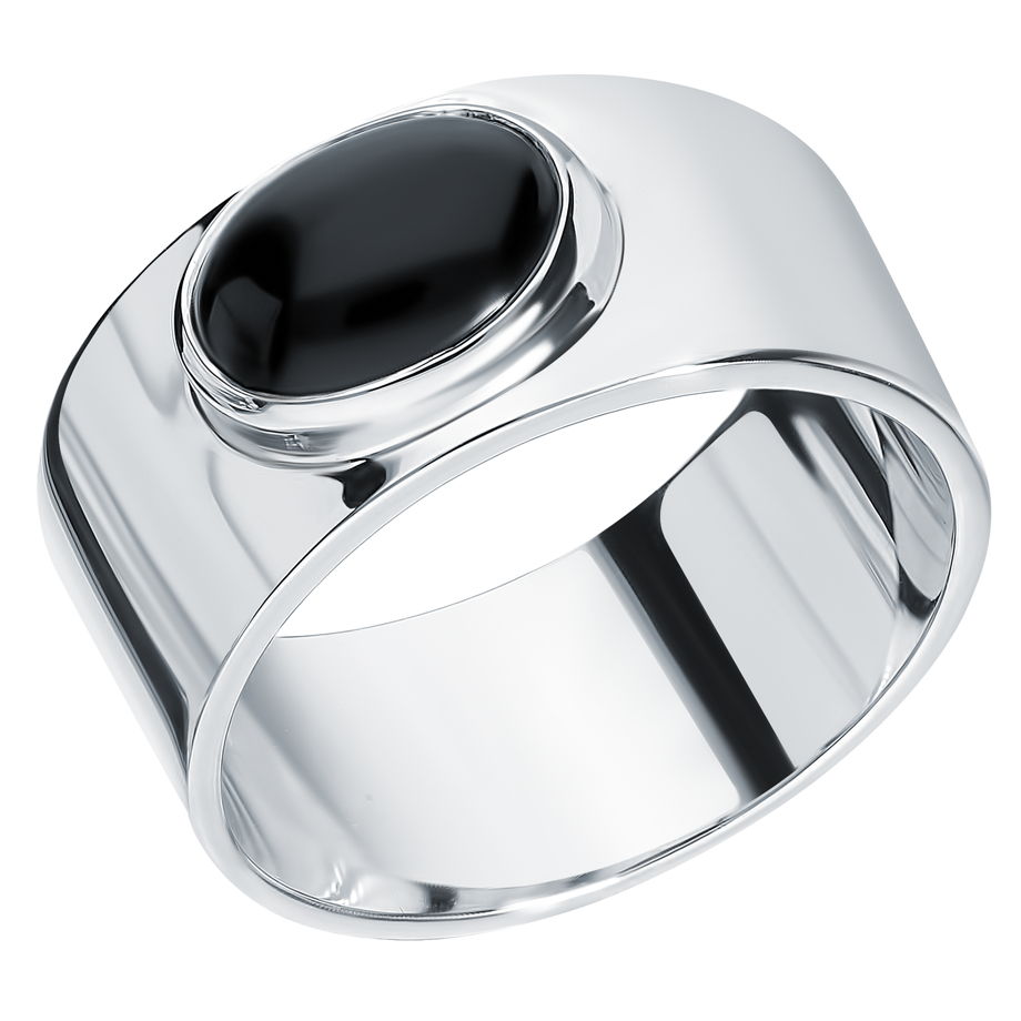 Серебряное кольцо "Свен" с черным ониксом