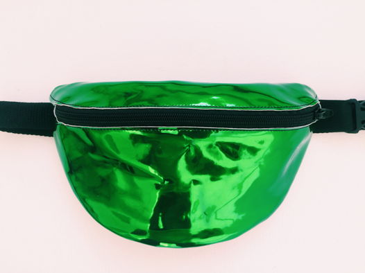 Поясная сумка Зеленый металлик "жук"
