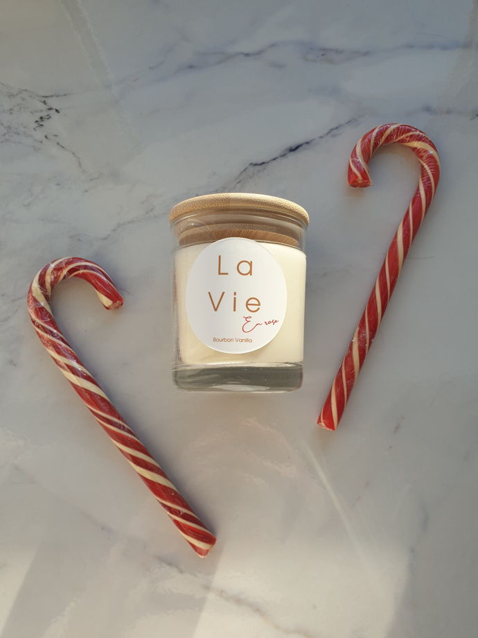 Свеча ручной работы La Vie (190мл.), аромат Bourbon Vanilla