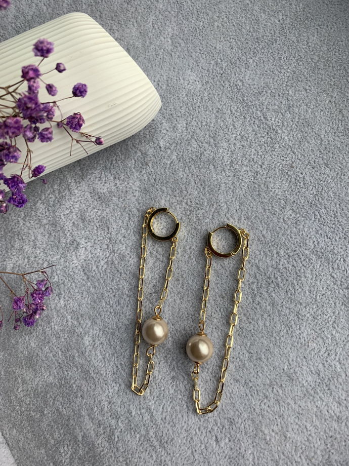 Комплект из сережек и браслета с жемчугом Майорка «Отражение»