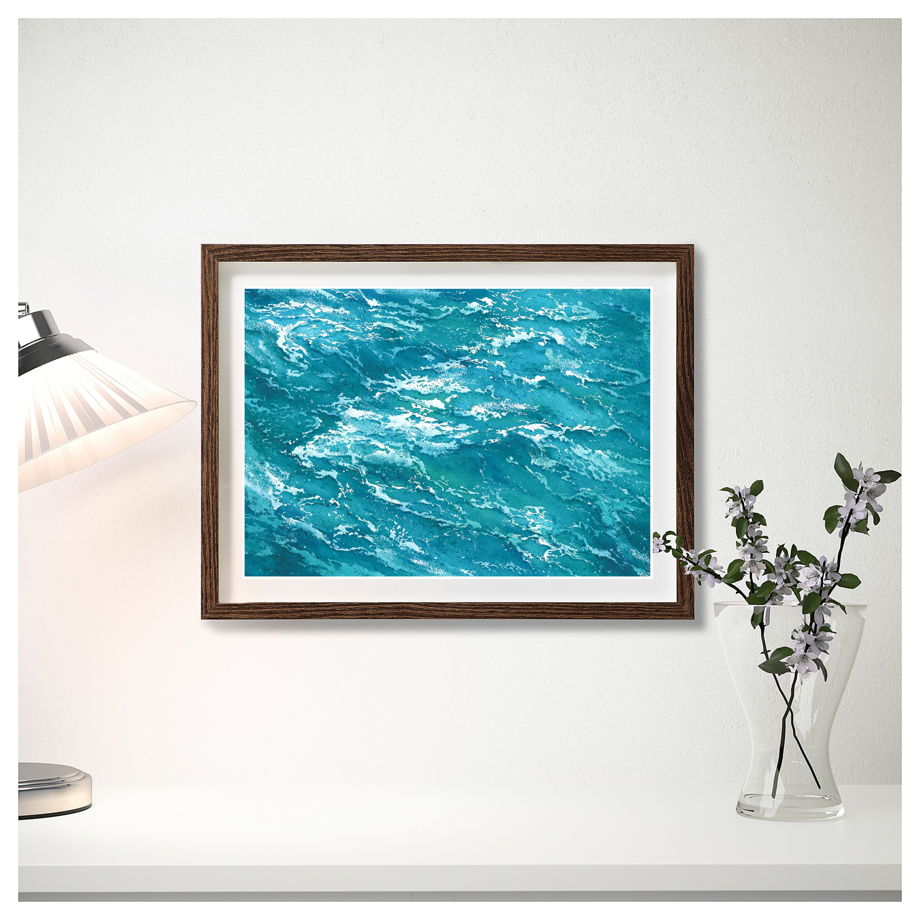 Акварельная картина "Душа океана 4" (29 х 21 см)