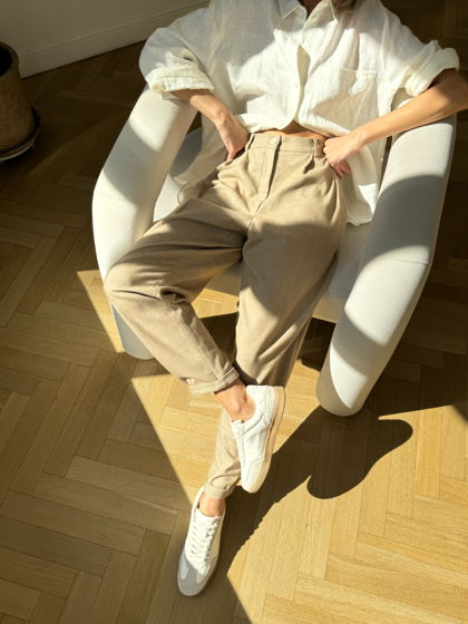 Плотные бежевые брюки Recycle/Vegan