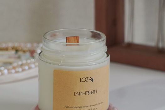 Свеча Loza "Глинтвейн" 200 мл из кокосового воска ручной работы