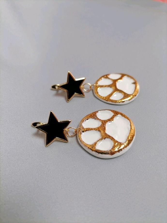 Серьги из фарфора Тигрики (большие)
