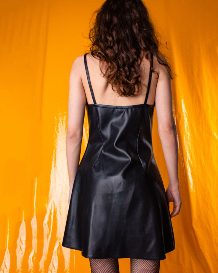 Винтажное платье из искусственной кожи