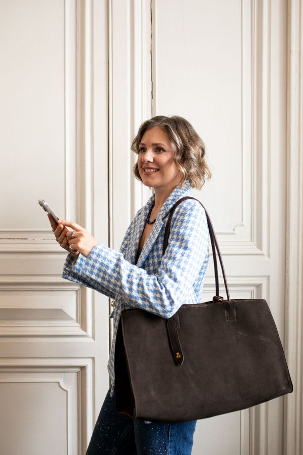 Большой  замшевый шопер