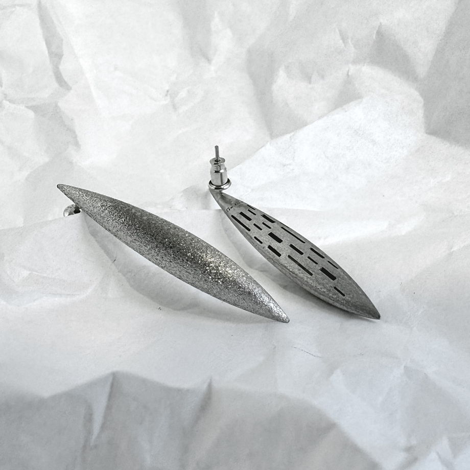 Серьги «каноэ» из серебра