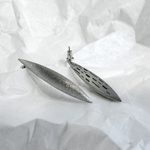 Серьги «каноэ» из серебра