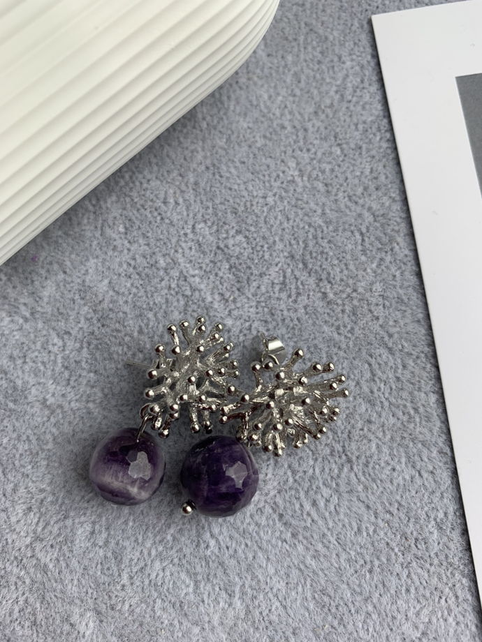 Серьги с аметистом «Фиолетовые сумерки»