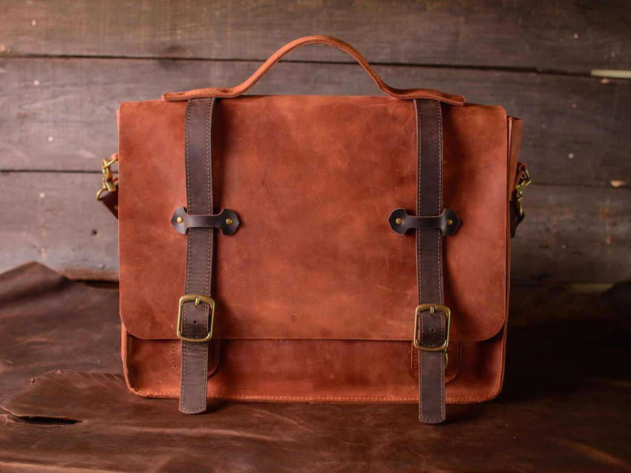 Мужская сумка через плечо -HARVARD- сумка-мессенджер из натуральной кожи цвет Коньяк