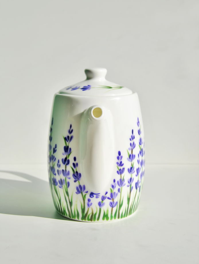 Фарфоровый чайник Wilmax с ручной росписью "Лаванда"