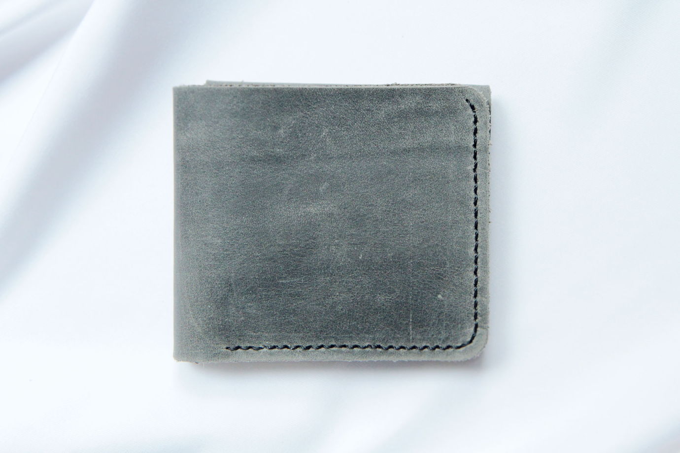Серый кошелек из натуральной кожи ручной работы Wild Village