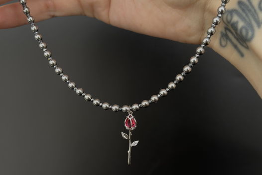 Чокер из гематита и терагерца