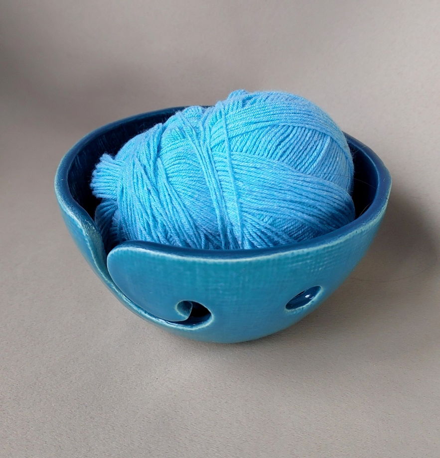 Клубочница для вязания керамическая "Бирюзово-синяя"