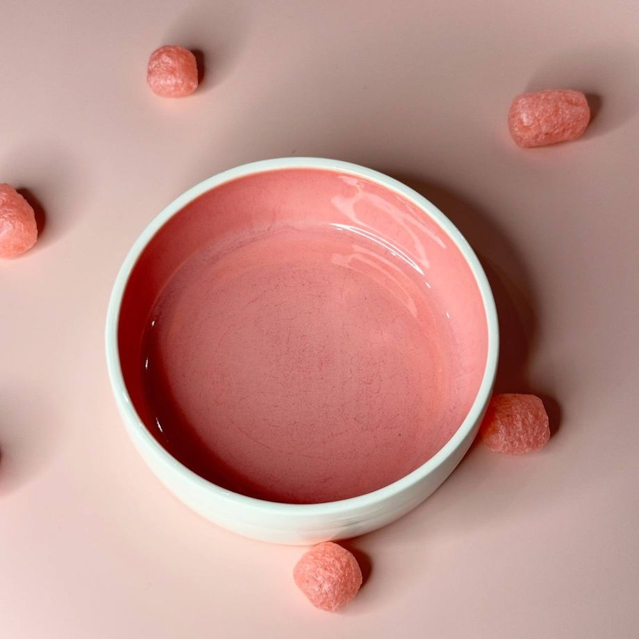 Миска бело-розовая ручной работы "Colors"