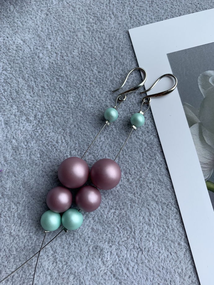 Серьги с жемчугом Майорка «Утренний туман»