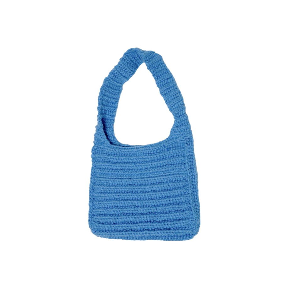 Вязанная голубая сумка Blue lagооn
