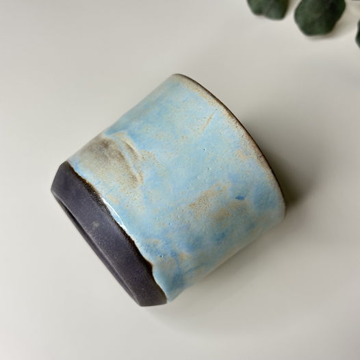 Чашка маленькая ручной работы "Темная лазурь", 120 мл