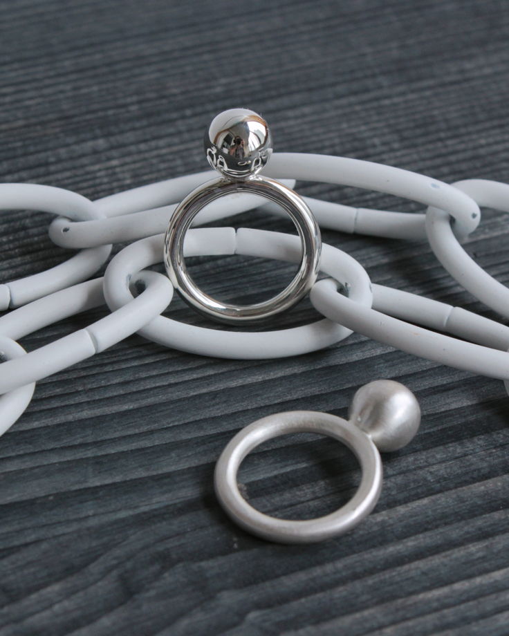 Серебряное кольцо с шаром "Сфера"