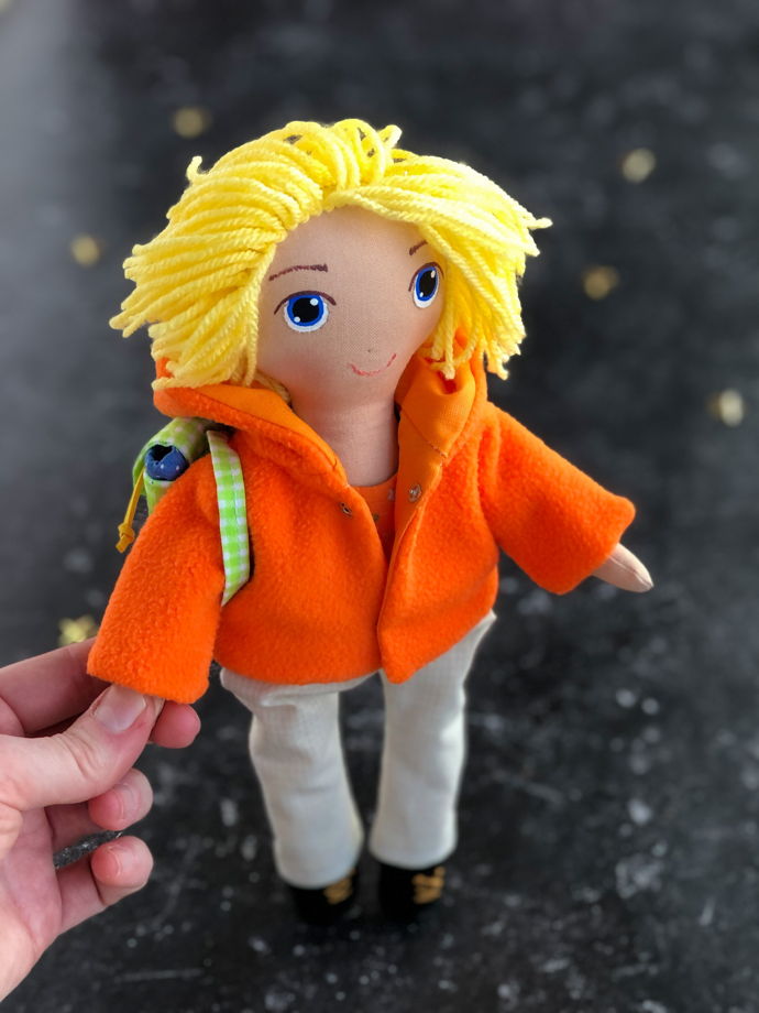 Текстильная кукла мальчик "Блондин"