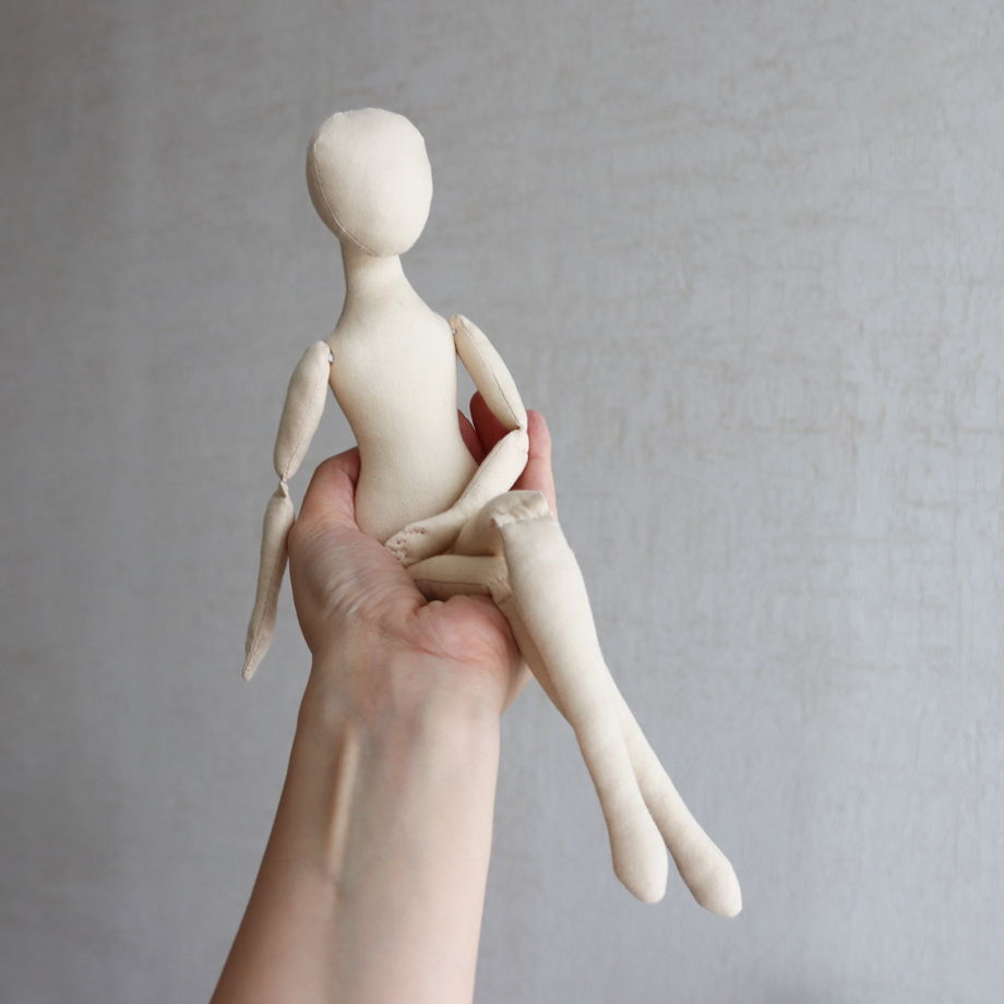 Этель, 30 см. Заготовка интерьерной куклы из текстиля для хобби, творчества, рукоделия